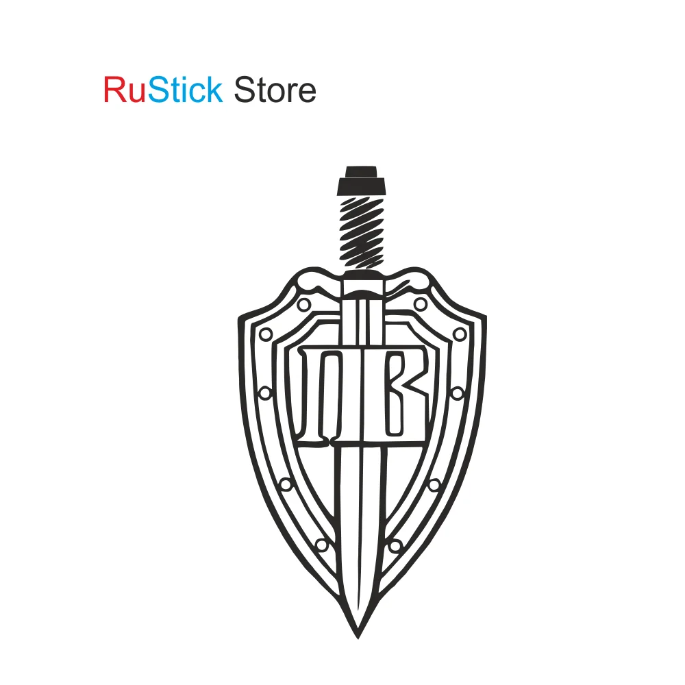 Sticker PV (tattoo border troops emblem logo bayonet. Knife corset shield) | Автомобили и мотоциклы