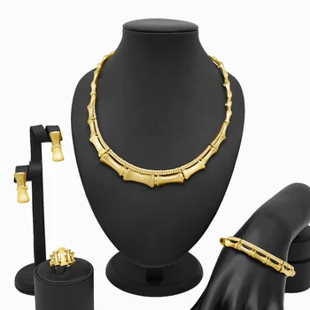 

Mirafeel Fashion Bridal Jewelry Sets for Women Dubai Gold Big Necklace Earrings Bracelet Ring Wedding Engagement Jewelry Set
