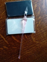 Uds paquete seguro de vidrio Vintage Dip inmersión sostenedor de la pluma firma de tinta plumas fuente de cristal hecho a mano Dip pluma fuente