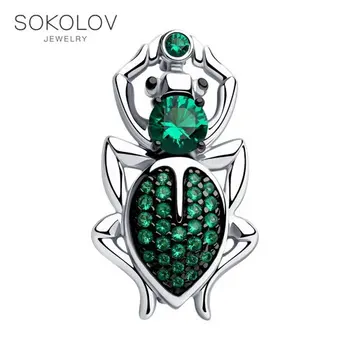 

Brooch SOKOLOV from silver with cubic zirkonia, fashion jewelry, 925, women's/men's, male/female, women's male