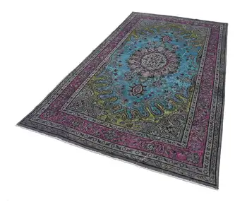 

172x298 Cm Grey Handmade Over Dyed Rug-6x10 Ft