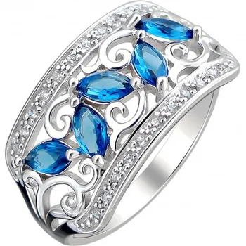 

Esthete ring with cubic zirconia and silver quartz