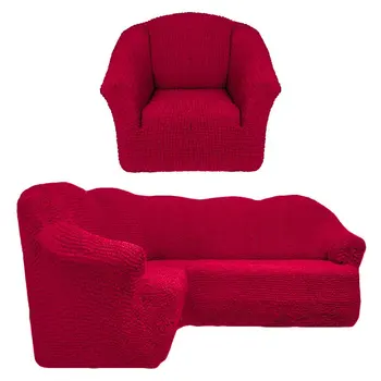

Cover for corner sofa + 1 armchair without ruffles color Kako 205
