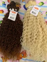 FASHION IDOL-mechones de pelo rizado Afro, extensiones de cabello sintético de Color rubio 613, Color natural, 6 uds., 20, 22 y 24 pulgadas