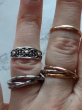 Ramos-Conjunto de anillos clásicos de 3 rondas para mujer, joyería de acero inoxidable para boda y compromiso