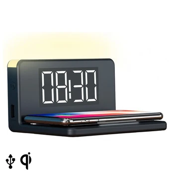 

Alarm Clock with Wireless Charger KSIX Qi Black