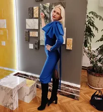 Dress Women Club Celebrity Bodycon Bandage Evening-Runway Long-Sleeve Midi Adyce New