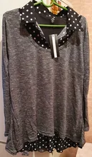 Blouses Women Shirt Collar Ladies Tops Patchwork Knitted Long-Sleeve Loose-Turn-Down