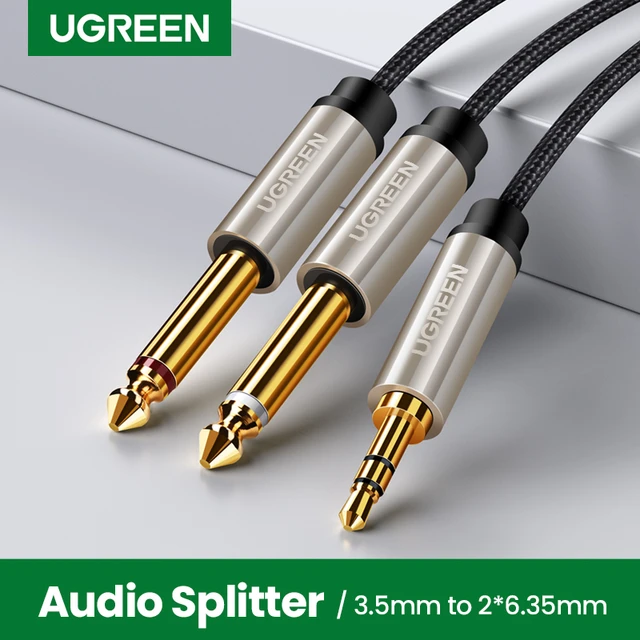 Ugreen – adaptateur Jack 3.5mm à 6.35mm, câble Audio pour mélangeur,  amplificateur, haut-parleur plaqué