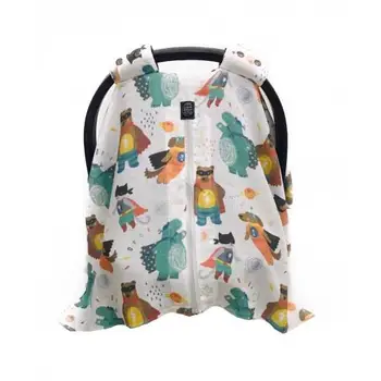 

Cotton The Workshop Masquerade Animal Muslin Stroller cover