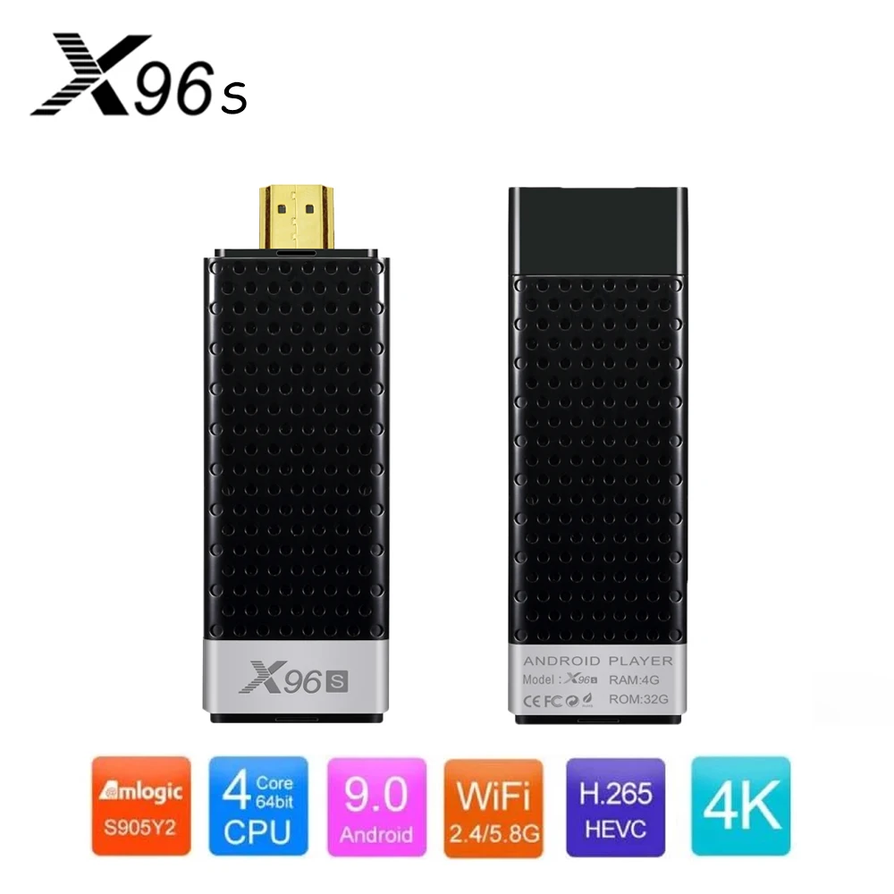 X96S X96 Stick 4K TV Stick Mini Android 9.0 4GB 32GB Amlogic S905Y2 Quad Core Wifi BT 1080P 4K TV