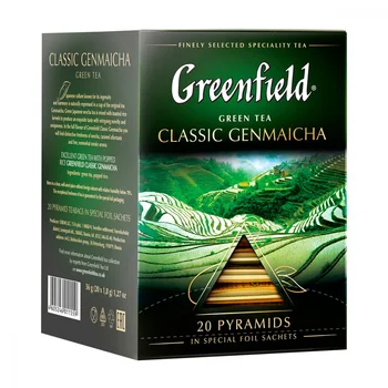 

Tea Greenfield "classic genmaicha", green with air Rice, 20 Pyramids