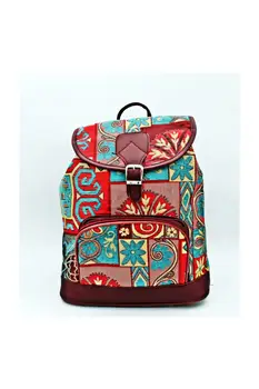 

Authentic Mixed Color Patterned Women Backpack for School or Daily Use