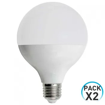

Pack 2 LED Globe Bulbs E27 9W Equi.60W 806lm 3000K 15000H 1Primer Low Cost