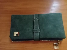 Long Purse Women Wallets Drawstring Nubuck Two-Fold Zipper Suede Geestock