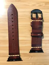 Correa de cuero de vaca hecha a mano para Apple Watch, repuesto para pulsera de 44mm, 40mm, 42mm y 38mm, Series SE 6, 5, 4, 3, 2, iWatch Watch