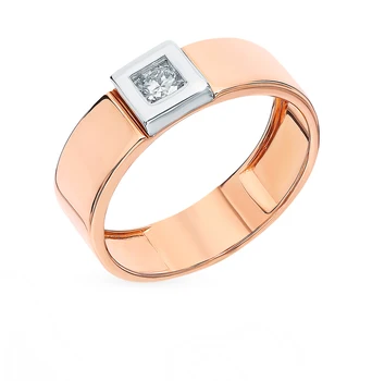 

Gold ring with diamonds sunlight sample 585 test