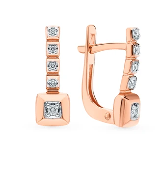 

Gold earrings with diamonds sunlight sample 585