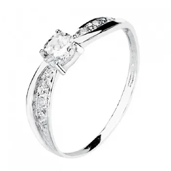 

18K WHITE GOLD SOLITAIRE ZIRCONIA 4MM 1.1 MM