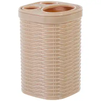 

Glass for toothbrushes desktop swensa "rotang" plastic color beige