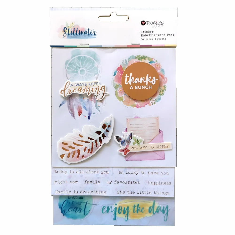 

CRZCrafter Mixed Pack Stickers Embellishments Set 3D Foil Transparent DIY Crafts Scrapbooking Cardmaking Journaling Decorations