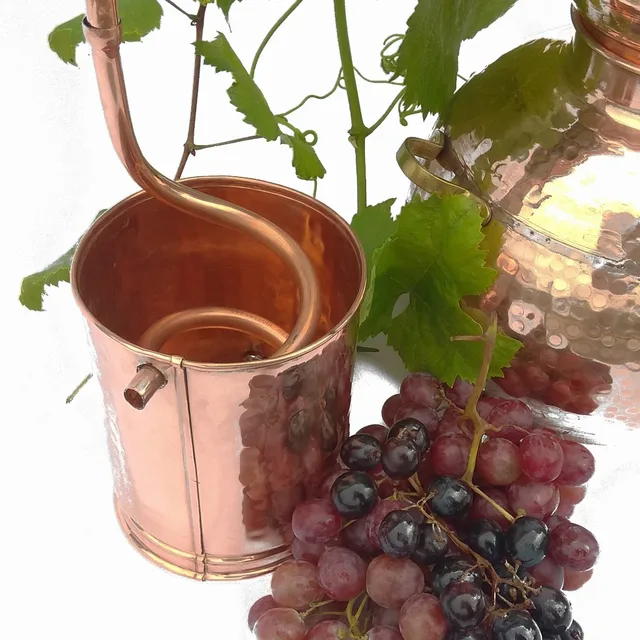 Alkimista, Hagyományos Alambique 3L, Még Mindig Kézműves Réz Desztillátor Otthoni Szeszes Italok Likőrét, Vizet Gyárt. Az Illóolajok És Hidrolátumok Aromás Növények Desztillátora Is - Image 2