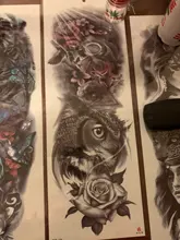 Sticker Skull Arm-Sleeve Wings Angel Rose Tattoo Owl Tatoo Fake Temporary Waterproof