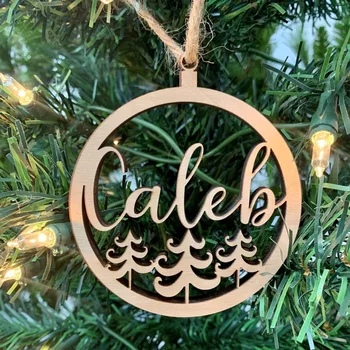 

Christmas Ornament, Wood Name Cut Out, Wooden Christmas GIft, Stocking Tags, Tree Ornaments Hanging Year Wedding Decorations