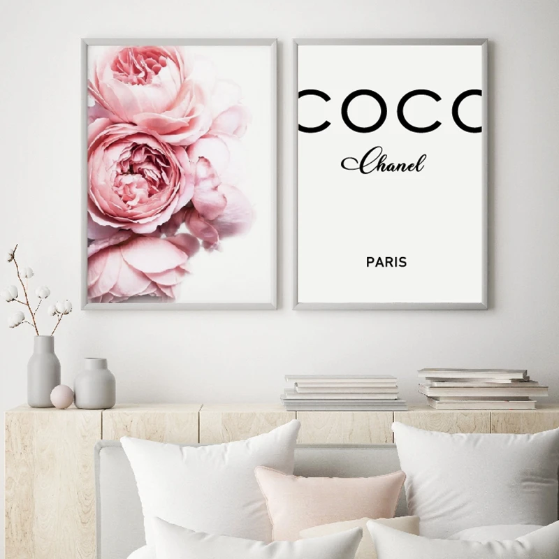 Peony Flower Fashion Wall Art Canvas Painting Home Decor
