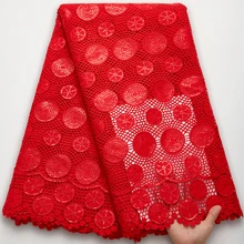 

African Lace Fabric With Sequins Milk Silk High Quality Water Soluble Nigerian Cord Lace Fabric For Wedding Dress Sewing 2682A