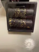 Juego de 10 unidades de cinta Washi negra y dorada, cinta adhesiva Vintage con diseño de galaxia, cinta adhesiva decorativa, pegatina para álbumes de recortes, papelería y diarios