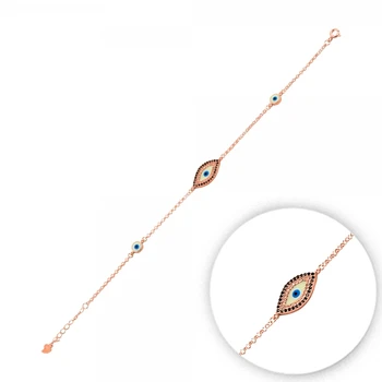 

KUTAYDAN 925 Sterling Silver Zircon Stone Eyes Bracelet