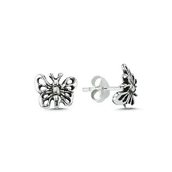 

Angemiel 925 Silver Tiny Simple Butterfly Earrings