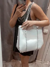 Bolso de neopreno transpirable de lujo, de hombro, gran capacidad, de mano, informal, asa superior, bandoleras, novedad