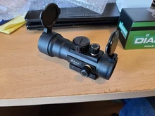 DIANA-Mira telescópica para rifle de caza, visor óptico táctico con punto verde y rojo ajustado a carril con alcance 2x40, 3x42, 3x44, 1x40 para 11/20mm