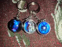 Brillante 12 llavero con diseño de constelación luminosa colgante bola de cristal llave Zodiaco anillos de joyería Regalo de Cumpleaños Scorpio Leo Libra llaveros