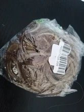 1 pieza de cabello sintético resistente al calor, moño rizado elástico, mezcla de pelo gris, Rubio, Natural, extensión de cabello #277409