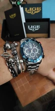 LIGE-reloj analógico de acero inoxidable para hombre, nuevo accesorio de pulsera de cuarzo resistente al agua con cronógrafo, complemento Masculino deportivo de marca de lujo con esfera luminosa