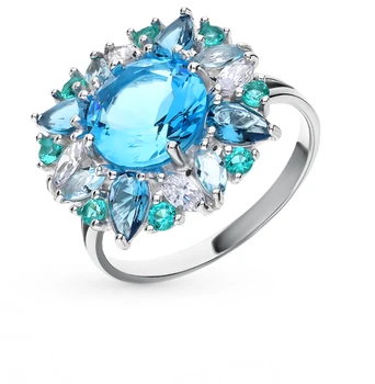 

Silver ring with quartz and cubic zirconia sunlight