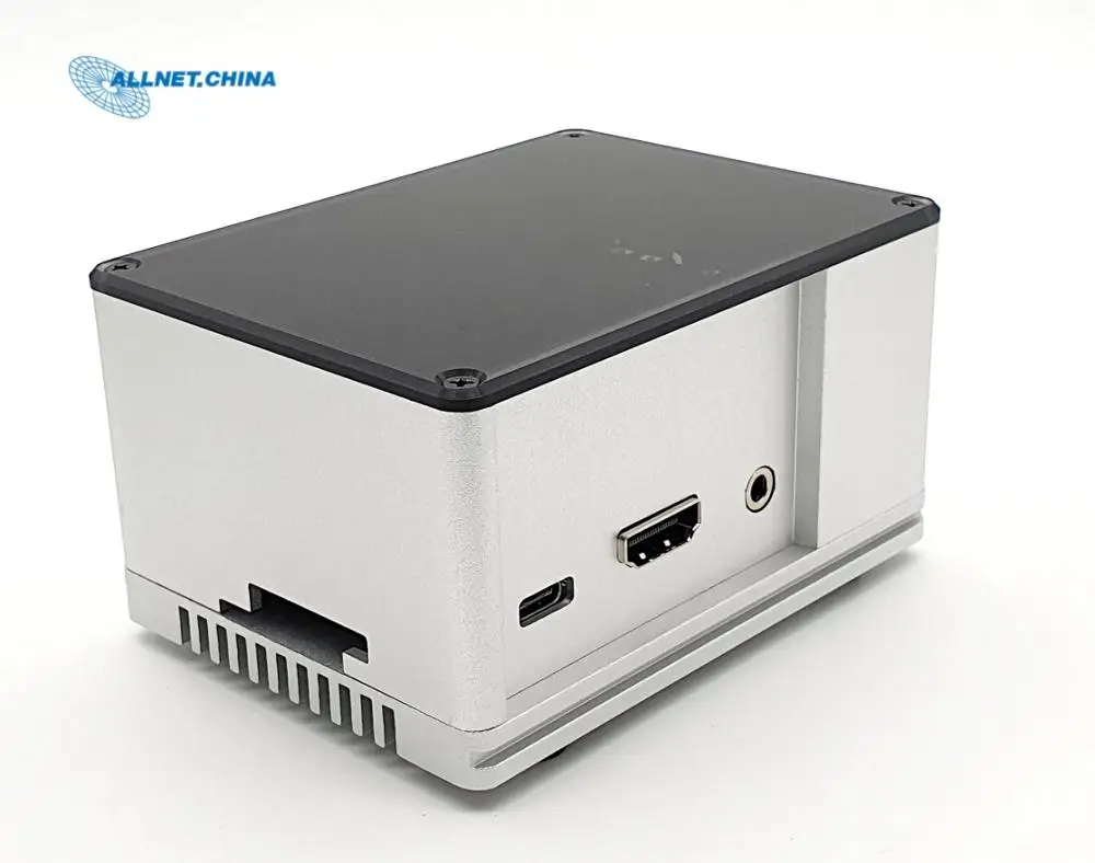 Алюминиевый корпус ecoPI PRO hp с теплоотводом для ROCK PI 4 - Цвет: Серебристый