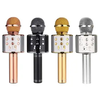 

4 Colors Handheld Wireless Bluetooth Microphone KTV Karaoke Microphone with Speaker for IOS Android Phone Computer PC Mic 2020