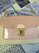 Mini bolso de hombro cuadrado pequeño para mujer, bandolera de mensajero de diseñador de lentejuelas de estrella a la moda, cartera de mano rosa