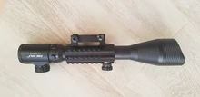 Fire Wolf-Mira iluminada telémetro para caza, rifle de retícula holográfica, visor de 4 retículas, láser rojo de 20 mm, ideal cacería, 4-12x50