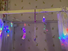 Lights Curtain-String Moon-Lamp Window-Decor Christmas Garland Fairy Icicle-Star LED