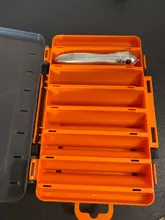 Kingdom Fishing Box 12 14 compartimentos accesorios de pesca, cajas de anzuelos de señuelo de almacenamiento de doble cara de alta resistencia, caja de aparejos de pesca