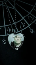 Colgante Shrek para collar de cristal estilo cabujón, joyería con foto, colgantes de corazón, artículos hechos a mano, novedad de 2020