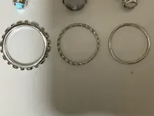 Anillos metálicos de dedo con piedras coloridas para mujer y niña, HZ, 2019, Vintage, color plata, para verano