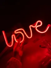 Sign-Lamp Battery-Box Nightlight Led-Neon-Lights Christmas Wedding Double-Powered Love-Shape