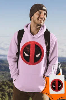 

Angemiel Wear Death Pool Pink Male Hooded Sweatshirt Bags Kombin