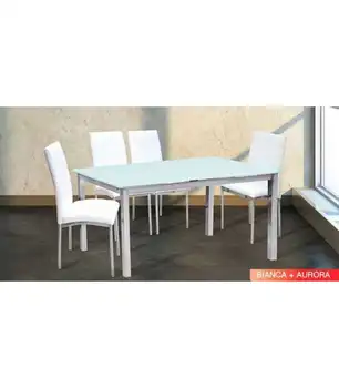 

Set Table 2 colors and 4 chairs aurora White